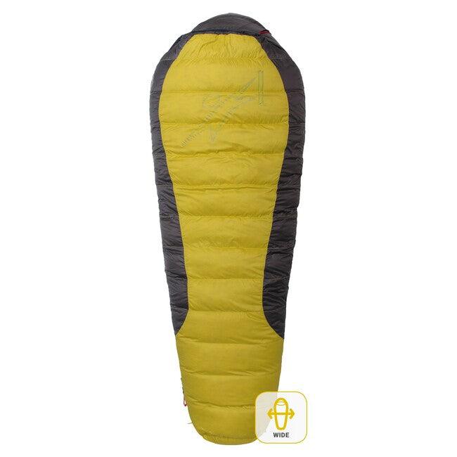 Warmpeace VIKING 1200 спальний мішок 170 см WIDE R, жовтий/сірий/чорний