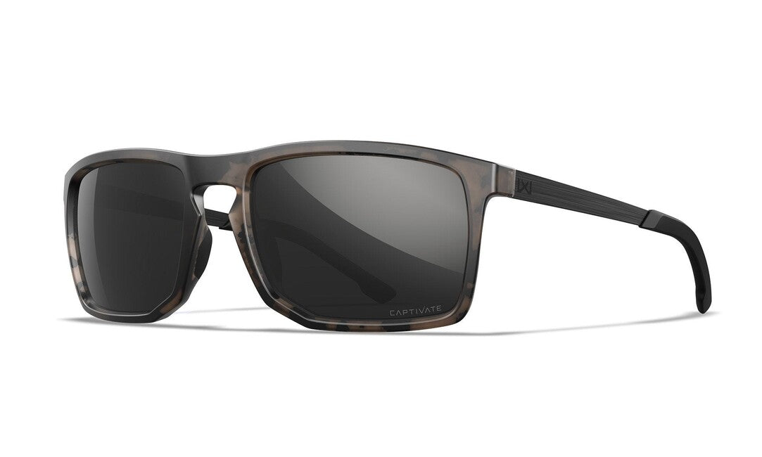 Wiley X Axe сонцезахисні окуляри Captivate Polarized, чорне дзеркало / матовий коричневий черепаховий