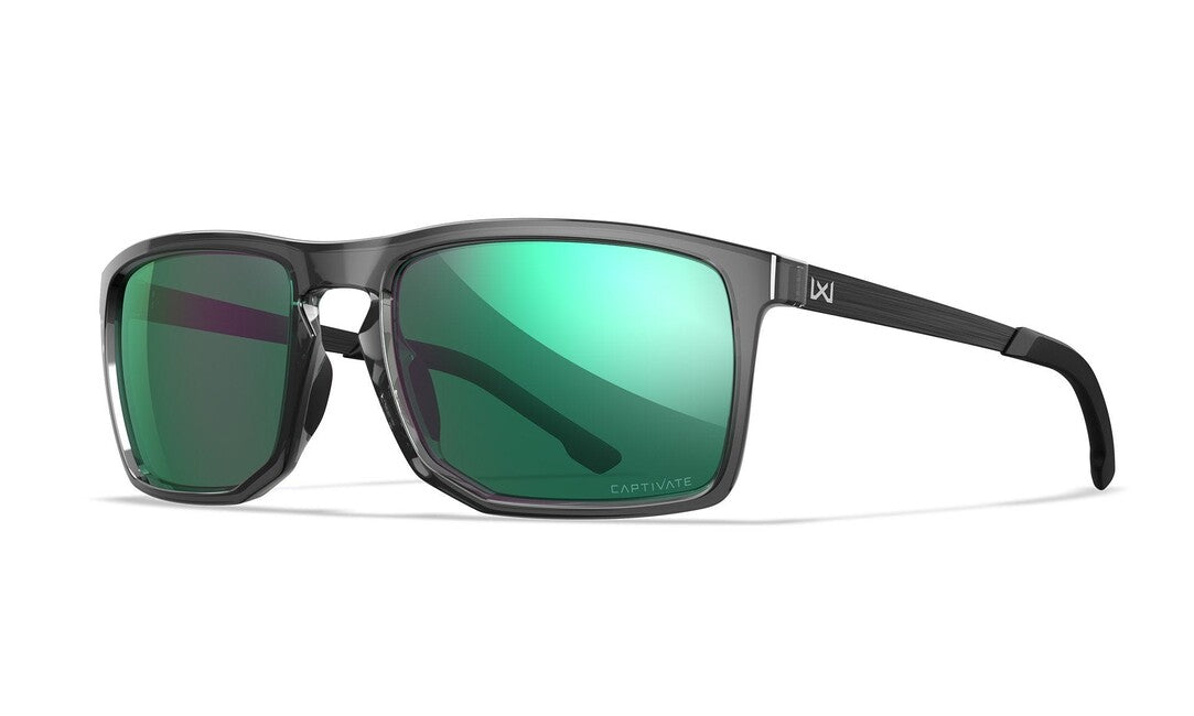 Wiley X сонячні окуляри Axe Captivate Polarized, зелене дзеркало/глянцевий кристальний сірий