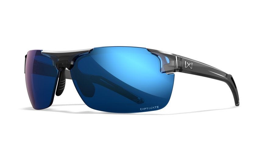 Wiley X Prime сонцезахисні окуляри Captivate Polarized, синє дзеркало, глянцевий кристально-сірий