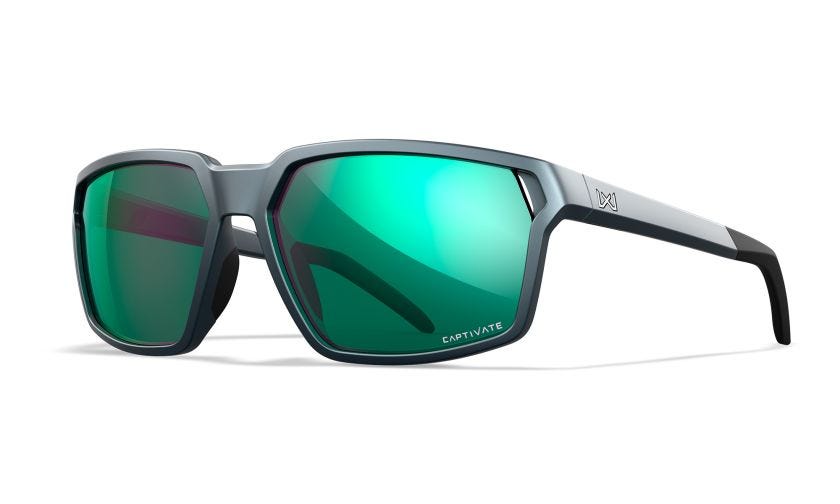Wiley X Sierra сонцезахисні окуляри Captivate Polarized, матовий графіт, зелене дзеркало