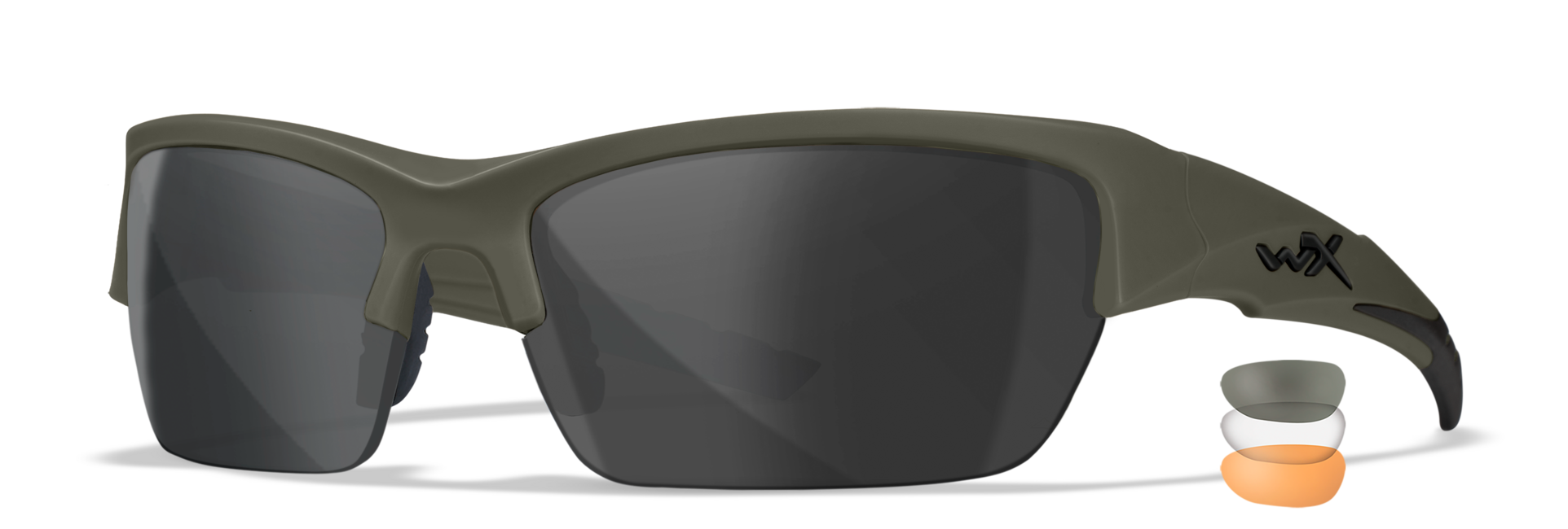 WileyX VALOR 2.5 окуляри, сірі/прозорі/світло-іржаві, зелені