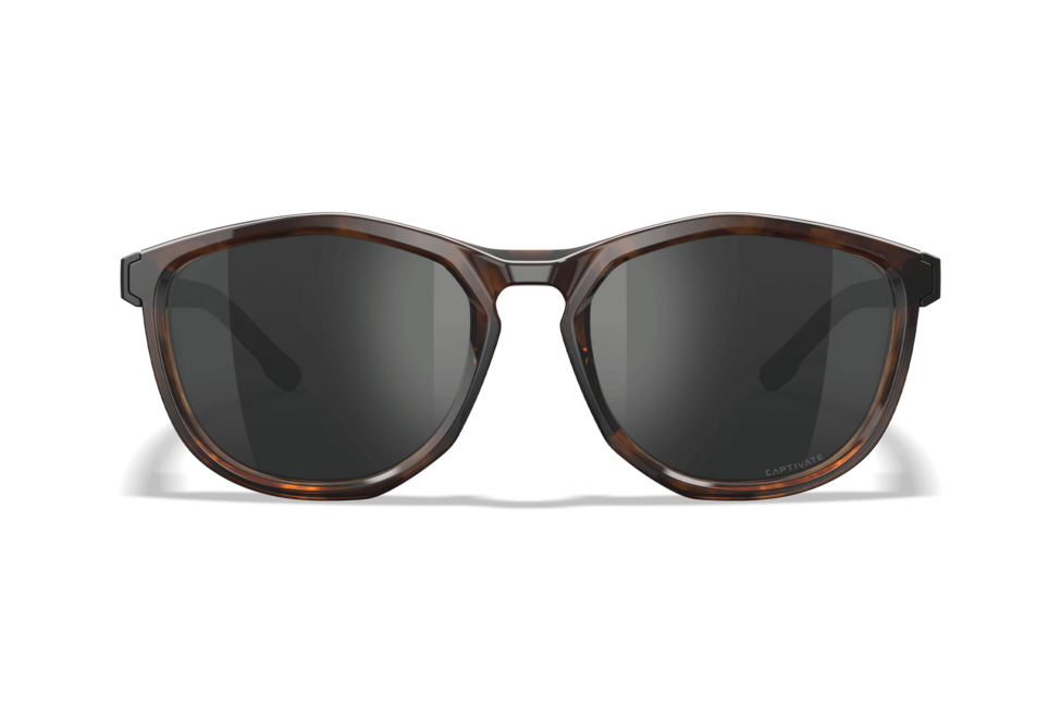 Wiley X Bravo сонцезахисні окуляри, глянцевий черепаховий візерунок / CAPTIVATE™ Polarized Grey