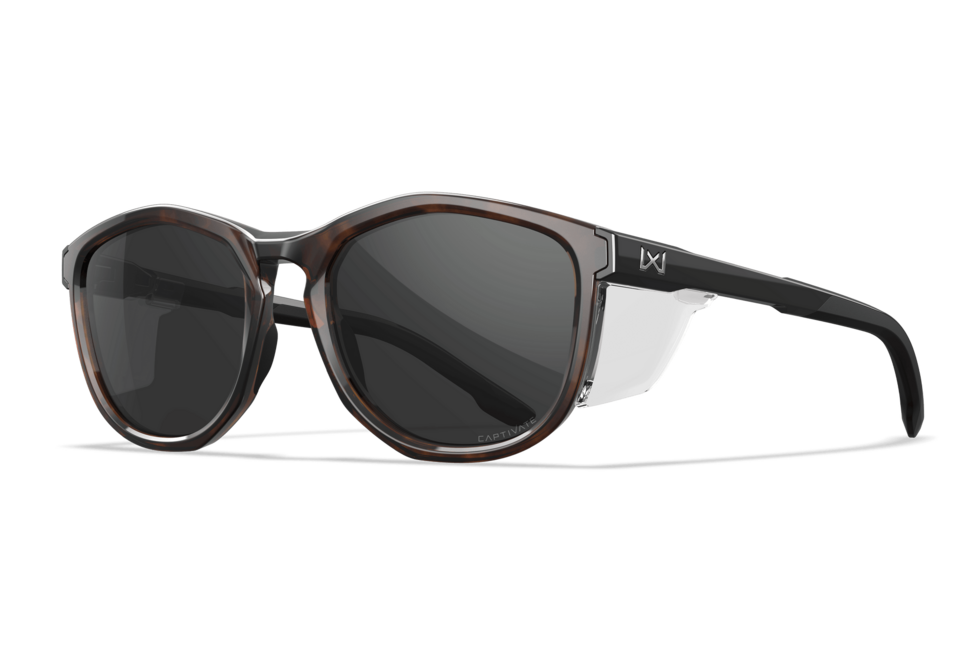 Wiley X Bravo сонцезахисні окуляри, глянцевий черепаховий візерунок / CAPTIVATE™ Polarized Grey