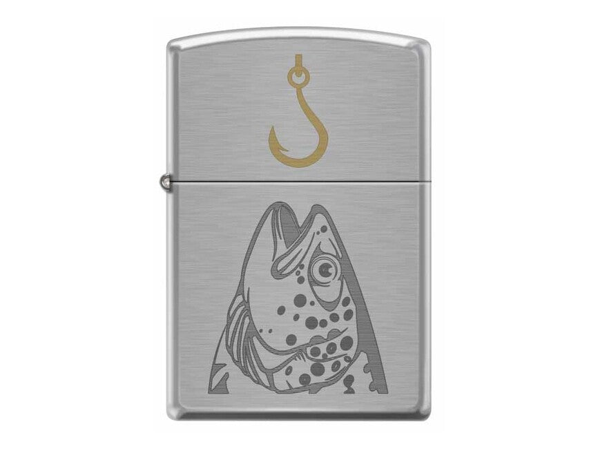 Zippo Fish Hook бензиновий запальничка, шліфований хром