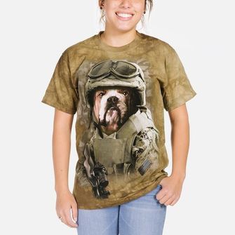Гірський 3D футболка армійський пес, унісекс.