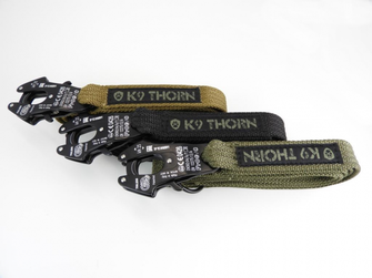 Повідець K9 Thorn з подвійною ручкою та карабіном &quot;жаба-конг&quot;, чорний, XL