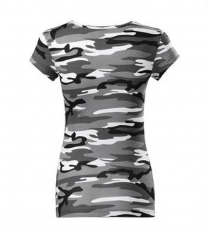 Жіноча камуфляжна футболка Malfini Camouflage, сіра, 150 г/м2