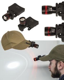 Налобний світлодіодний CREE ліхтар Mil-tec для кепки, чорний