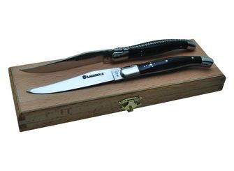 Laguiole DUB125 набір з 2 ножів для стейків з ручкою з рогу