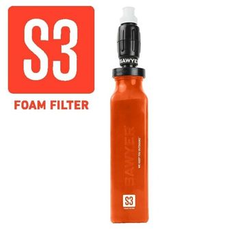 Силіконова пляшка для води з фільтром Sawyer, помаранчева