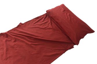 Origin Outdoors Бавовняна прямокутна підкладка для спального мішка бордового кольору.