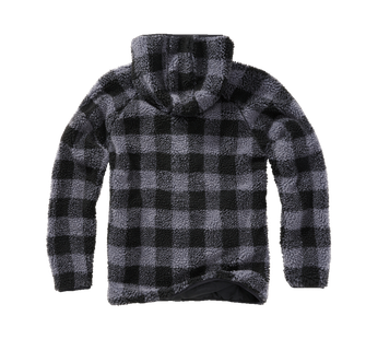 Флісова куртка Brandit з капюшоном Teddyfleece Worker, чорний/сірий