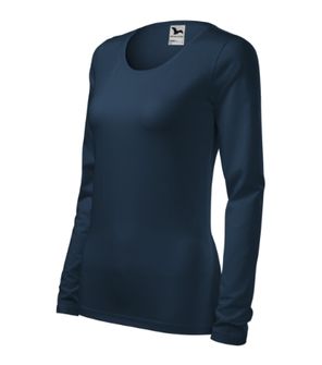 Жіноча футболка з довгим рукавом Malfini Slim, темно-синій