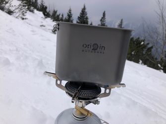 Origin Outdoors Camping Pot Set Титановий набір каструль з індикатором рівня та підвісом з нержавіючої сталі 750 мл + 400 мл