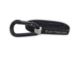Повідець K9 Thorn нековзний з карабіном petzl, чорний, XL