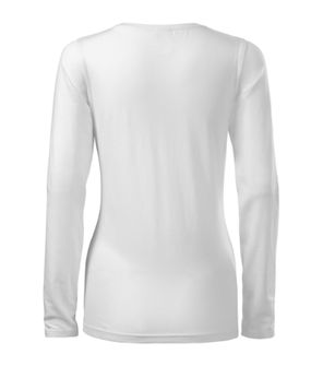 Жіноча футболка з довгим рукавом Malfini Slim, біла