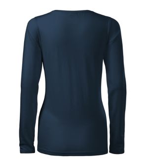 Жіноча футболка з довгим рукавом Malfini Slim, темно-синій