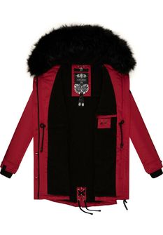 Жіноча зимова куртка Navahoo LULUNA PRINCESS з капюшоном, криваво-червона