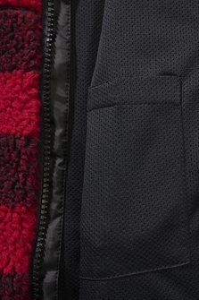Brandit дитяча куртка з тедді-флісу з капюшоном, червона/чорна