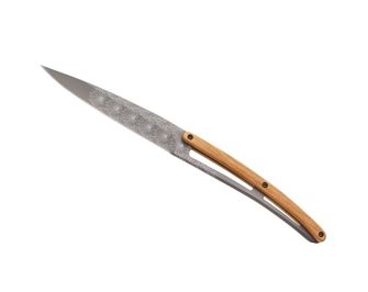 Набір ножів для стейків Deejo Tattoo світлий титан оливкова деревина дизайн арт-деко