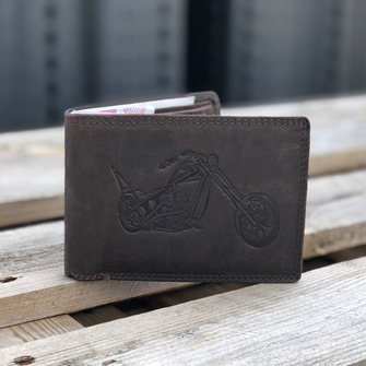 Шкіряний гаманець зі зразком harley-davidson
