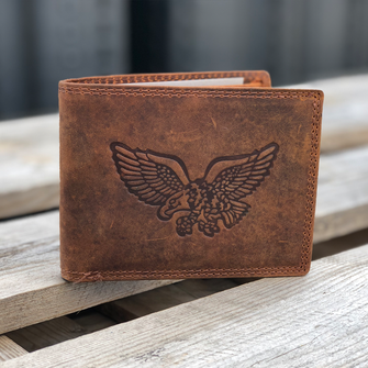 Шкіряний гаманець з малюнком орла