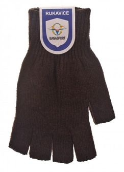 Натуральні класичні рукавички без пальців, темно-коричневі.