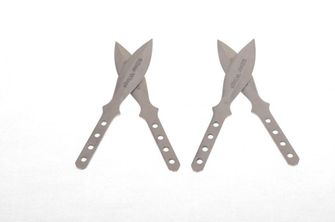 Метальні ножі міні білого кольору, 14см, 4 штуки, сріблясті.