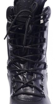 Німецькі чорні бойові черевики зі шкіряною підкладкою