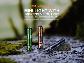 Акумуляторний міні-ліхтарик Fenix E05R - коричневий
