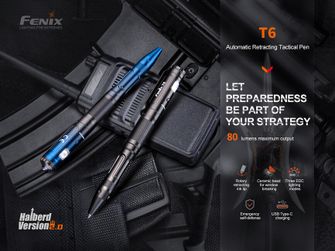 Тактична ручка Fenix T6 зі світлодіодним ліхтариком - синя