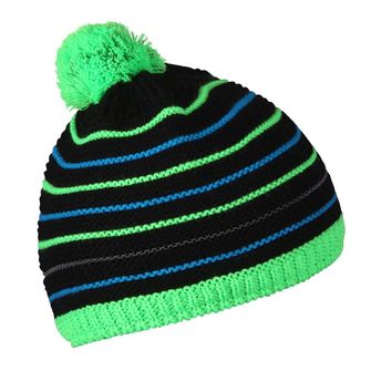 Husky Дитяча шапка Cap 34, чорна / неоново-зелена