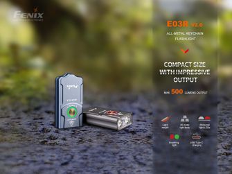 Акумуляторний ліхтар Fenix E03R V2.0 - сірий
