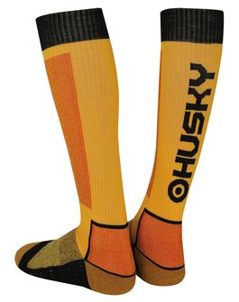 Шкарпетки зі снігової вовни хаскі жовті/чорні