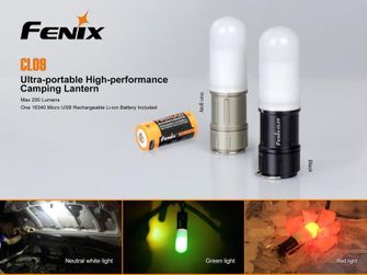 Fenix міні-ліхтар CL09 чорний, 200 люменів