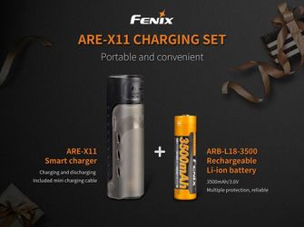USB зарядний пристрій Fenix ARE-X11 + 3500 мАг акумулятор (Li-ion)