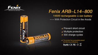 Перезаряджувана батарея Fenix 14500 800 мАг Лі-Іон