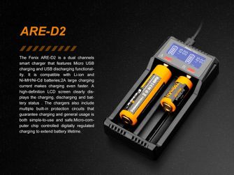 USB зарядний пристрій Fenix ARE-D2 (Li-ion, NiMH)