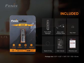 Міні-ліхтарик Fenix E02R - коричневий
