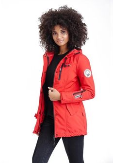 Жіноча зимова куртка з софтшелу Marikoo ZIMTZICKE з капюшоном, червона