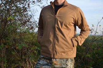 М&#039;яка куртка Mil-Tec lite SoftShell з трьома шарами, легка, койотового кольору.
