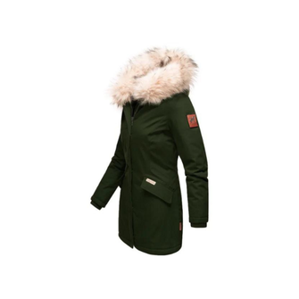 Жіноча зимова куртка Navahoo Cristal з капюшоном та хутром, оливкова