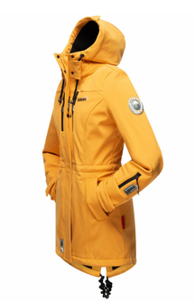 Marikoo ZIMTZICKE жіноча зимова софтшелл куртка з капюшоном, янтарно-жовта