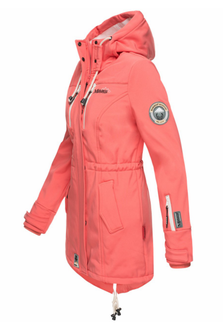 Жіноча зимова куртка з софтшелу Marikoo ZIMTZICKE з капюшоном, кораловий