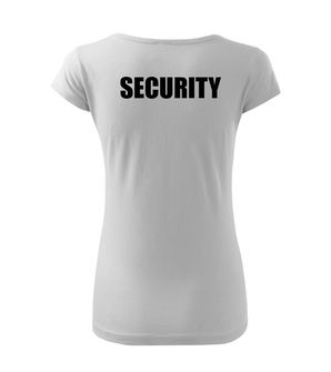 Жіноча футболка DRAGOWA з написом SECURITY, біла