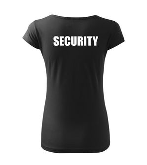 Жіноча футболка DRAGOWA з написом SECURITY, чорна