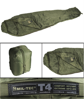 Спальний мішок Mil-tec Tactical T4, оливковий 2/-19 °C