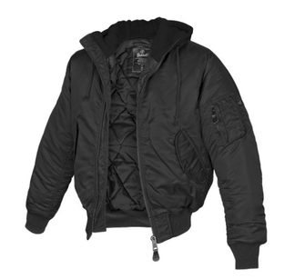 Brandit MA1 Куртка-бомбер з капюшоном, чорна