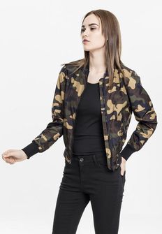 Urban Classics жіноча легка бомбер куртка у камуфляжному дизайні, woodcamo